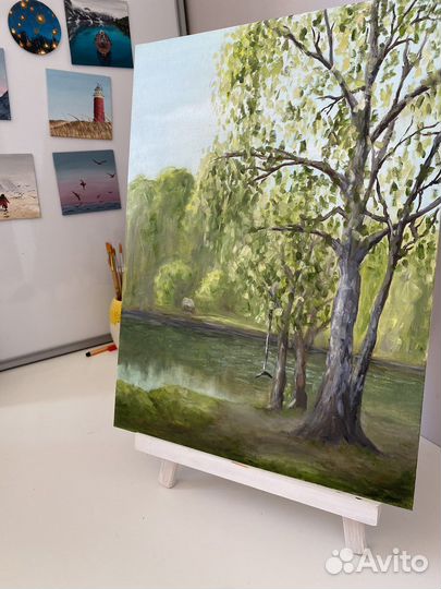 Картина маслом пейзаж этюд 30х40