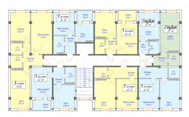 Квартира-студия, 27 м², 3/8 эт.