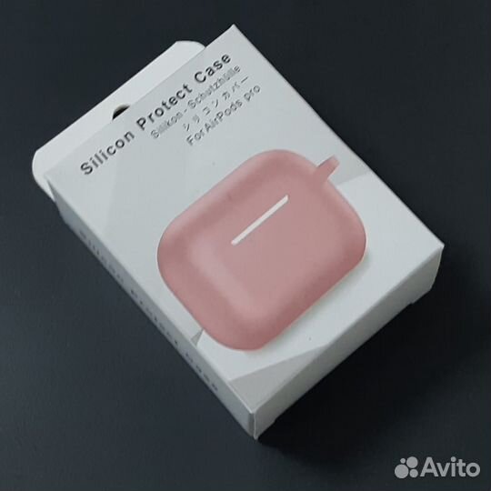 Силиконовый чехол для Airpods Pro розовый