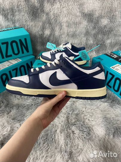 Nike Dunk Low Vintage Navy Blue Оригинал Poizon