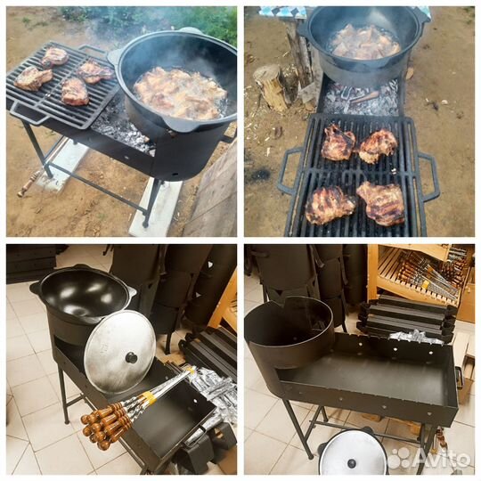 Мангал с печью под казан разборный