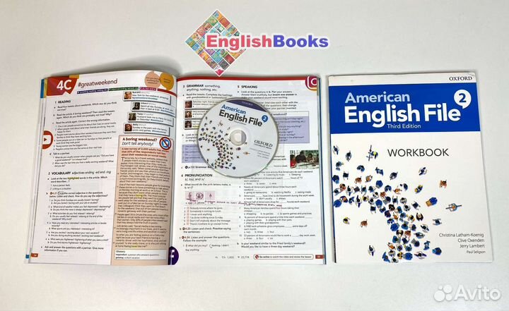American English file 2, комплект (SB,WB,CD)
