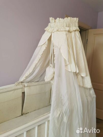 Балдахин, держатель и бортики в кроватку