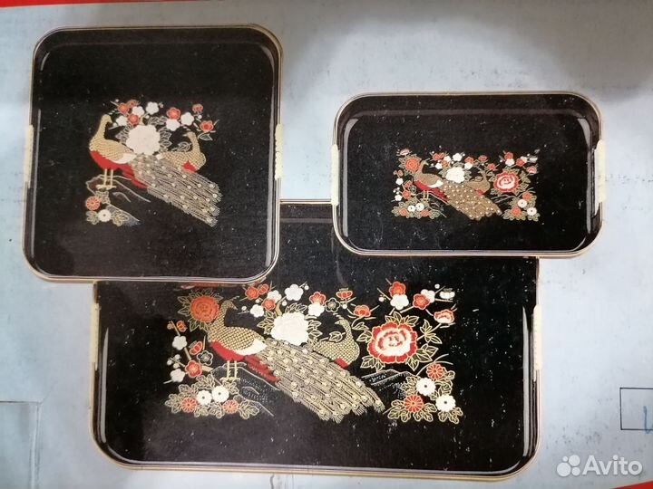 Подносы лакированный набор из 3 штук Тайвань