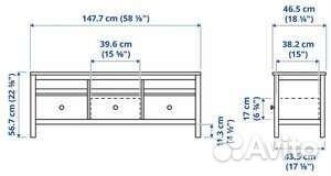 Тумба под тв массив дерева IKEA Hemnes) оригинал