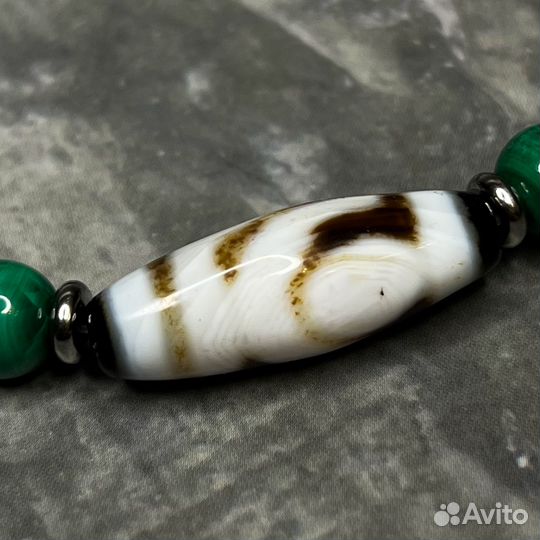 Браслет с тибетской бусиной Дзи 2 глаза