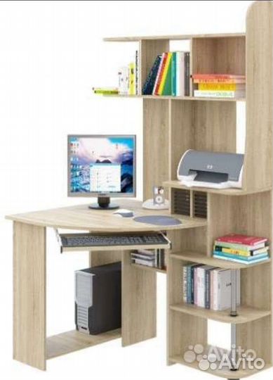 Стол письменный, компьютерный угловой с полками
