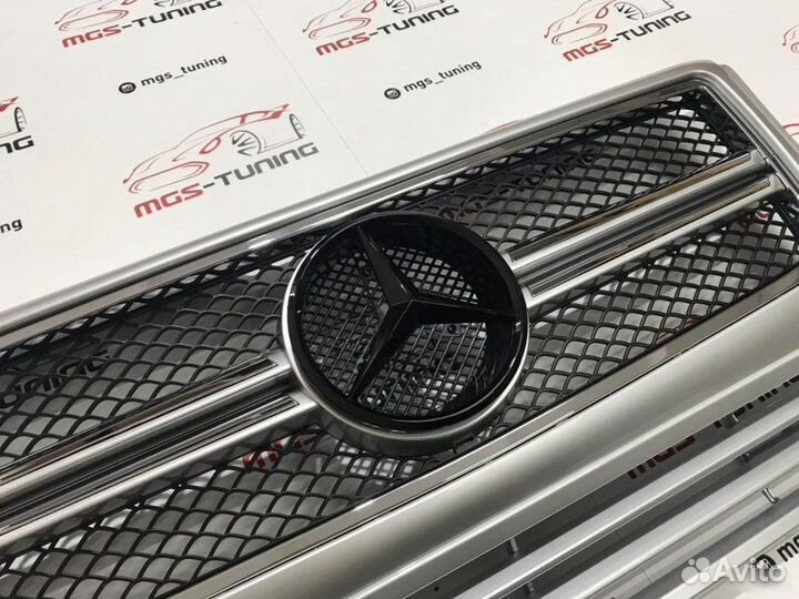 Решетка G-class G63 AMG Серая w463 (Черная звезда)