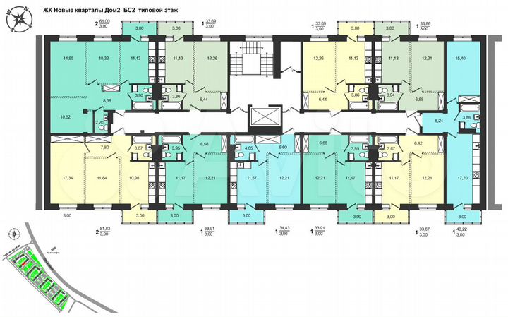 2-к. квартира, 64 м², 2/8 эт.