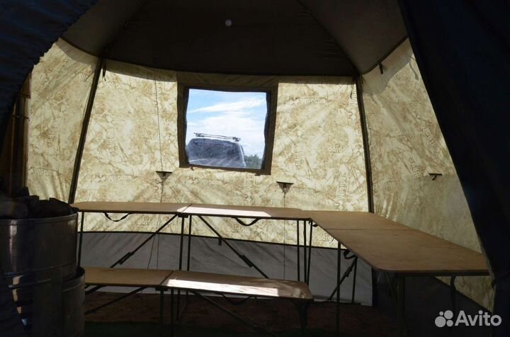 Баня на дровах мобильная, отдых на природе