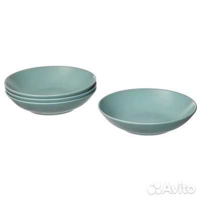 Тарелка глубокая IKEA фэргклар бирюза 23 см