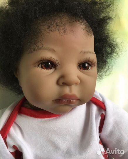 Темнокожий малыш, кукла реборн