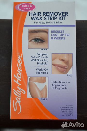 Полоски Sally Hansen Hair Remover Wax Strip Kit