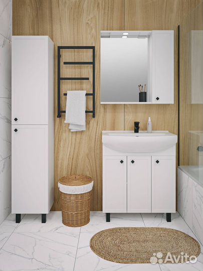 Шкаф-пенал Runo Римини 35 00-00001253 35x180 белый