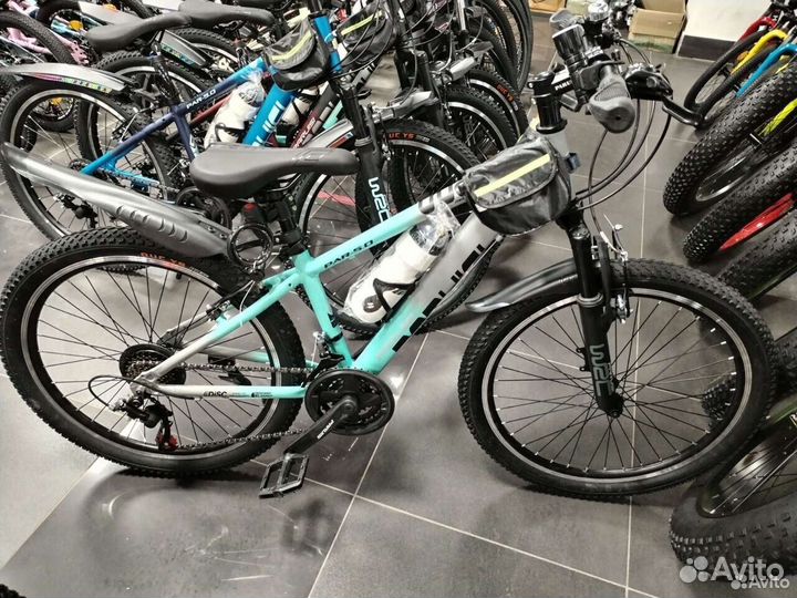 Подростковый велосипед Серый-бирюзовый новый