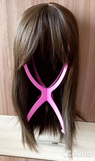 Парик удлинённый тёмно-коричневый mix