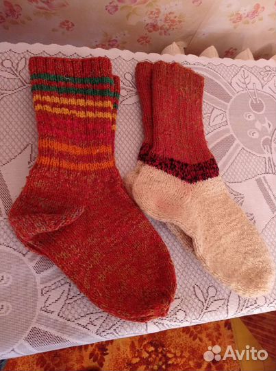 Носки шерстяные, ручная работа