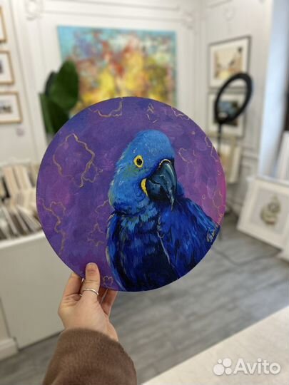 Картина акрилом Попугай