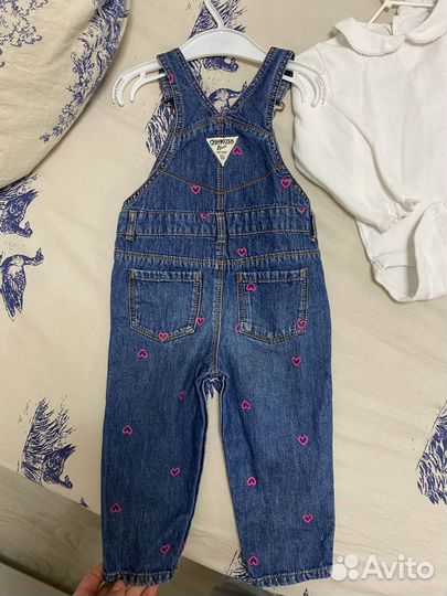 Комбинезон oshkosh и боди next для девочки 80-86