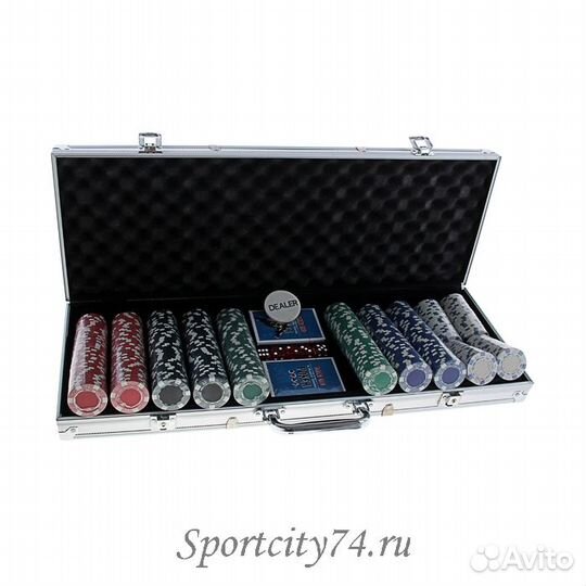 Набор для игры в покер 2 колоды карт 500 фишек