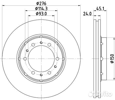 Диск тормозной перед mitsubishi delica space gearl