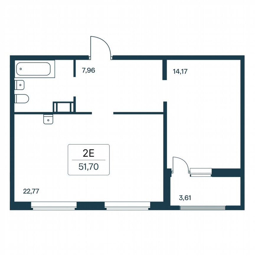 1-к. квартира, 51,7 м², 3/11 эт.