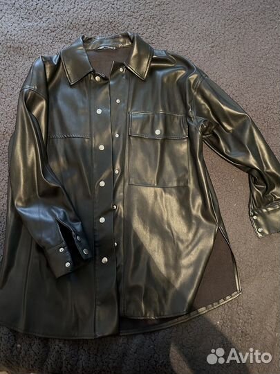 Кожаная рубашка zara