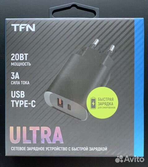 Сетевое зарядное устройство TFN USB+Type C 20Вт