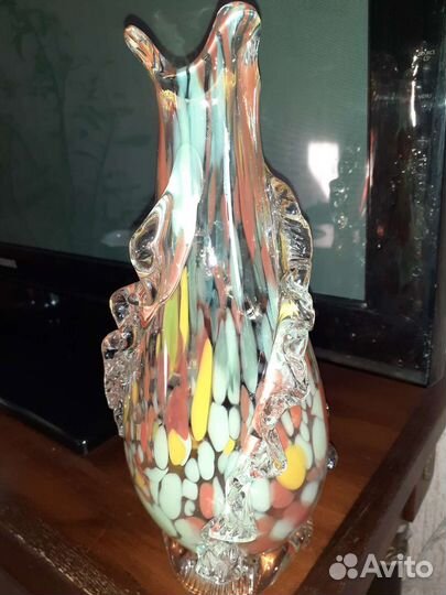 Ваза ссср.Винтаж.Цветное стекло