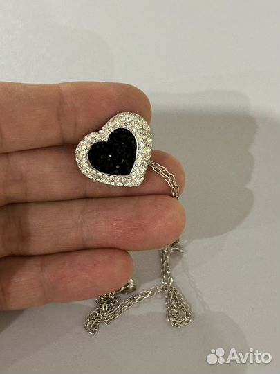 Кулон в виде сердца серебро