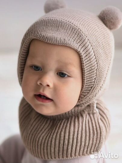 Шапка с манишкой, охват головы до 46 см