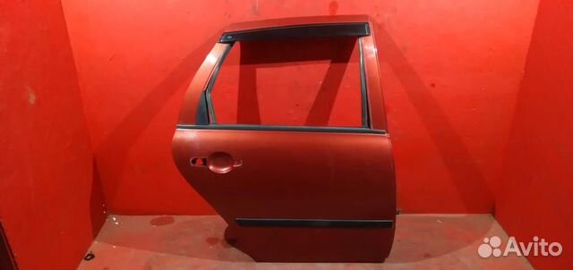 Калина дверь задняя правая красная седан хетчбэк