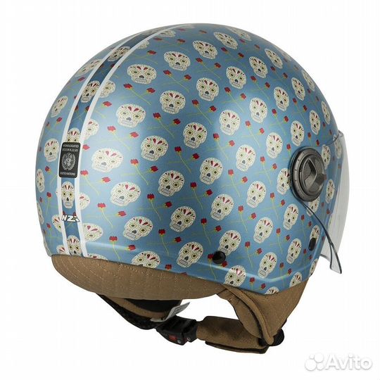 NZI Zeta 2 Open Face Helmet Matt Flor Blue