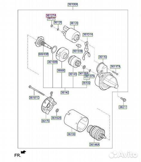 Стартер Kia Sportage QL G4nalh714830 2021