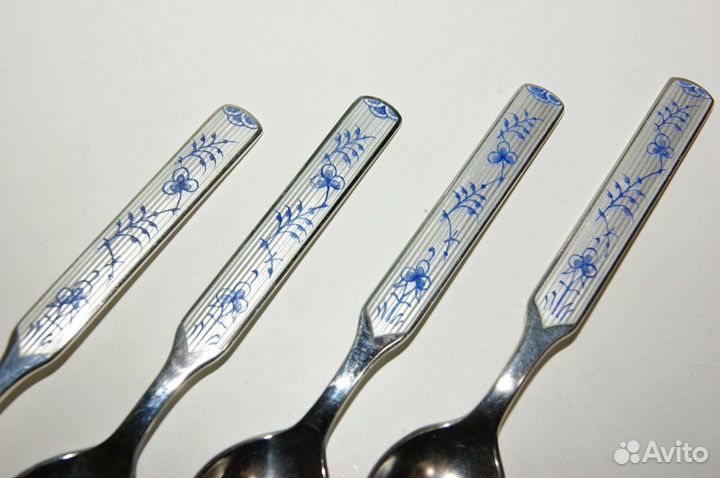 Антик серебро 925 ложка эмаль A.michelsen