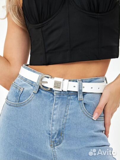 Ремень женкий кожаный тонкий calvin klein