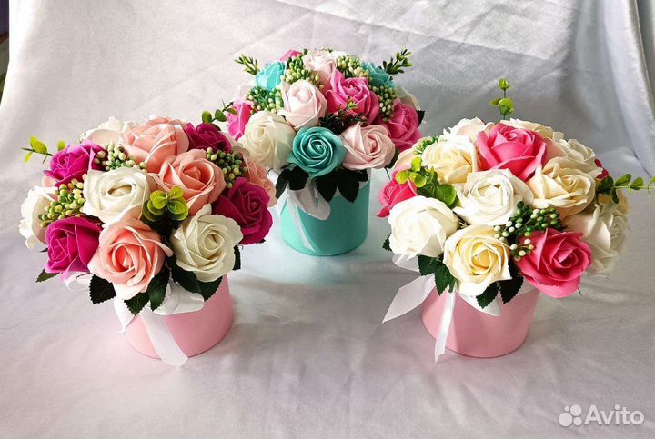 Букеты из мыльных роз