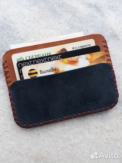 Картхолдер из натуральной кожи. Ручная работа