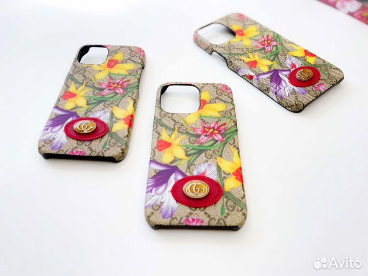 Чехол Gucci для iPhone 14+ 13+