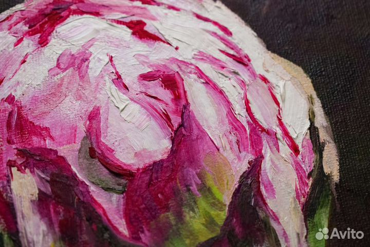 Картина маслом пионы