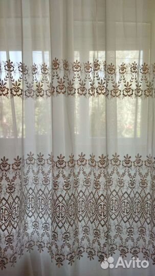 Тюль белая готовая, д/высоты потолка 2,50