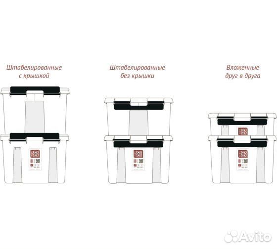 Контейнер на роликах с крышкой Rox Box 50 л