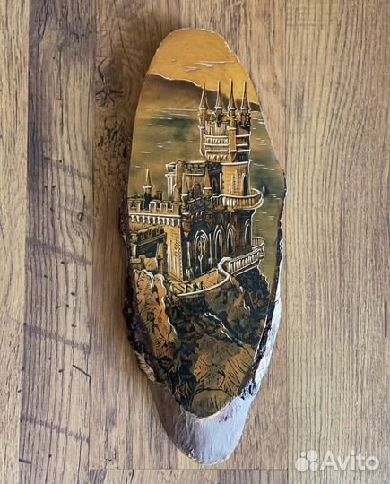 Панно на срезе березы Ласточкино гнездо