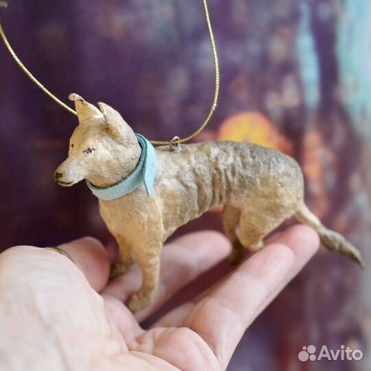 Ватная елочная игрушка в винтажном стиле