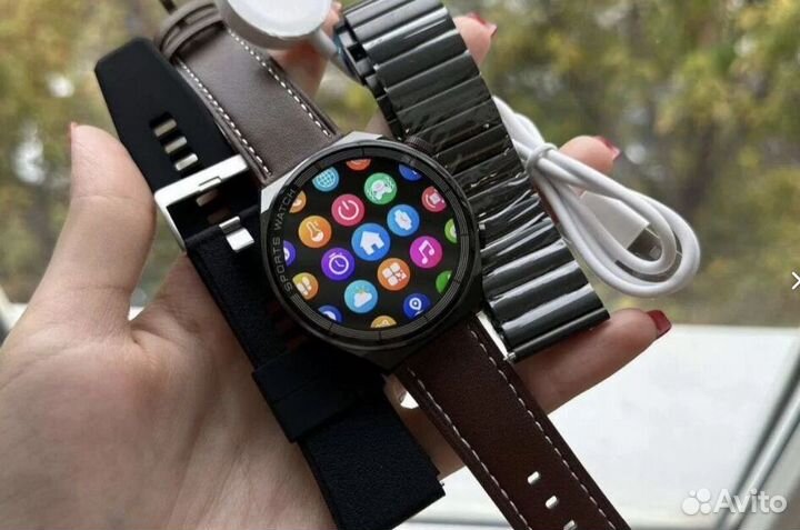 Круглые smartwatch Huawei gt M48 / новые