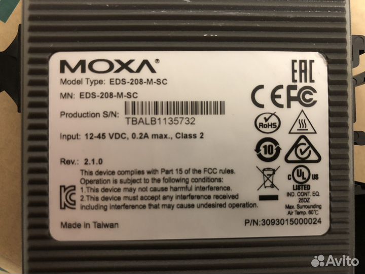 Коммутатор moxa EDS-208-M-SC