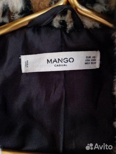 Меховое пальто mango