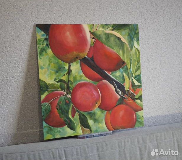 Картина маслом на холсте / яблоки