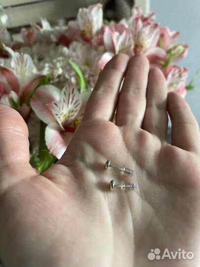 Серьги гвоздики серебро 925