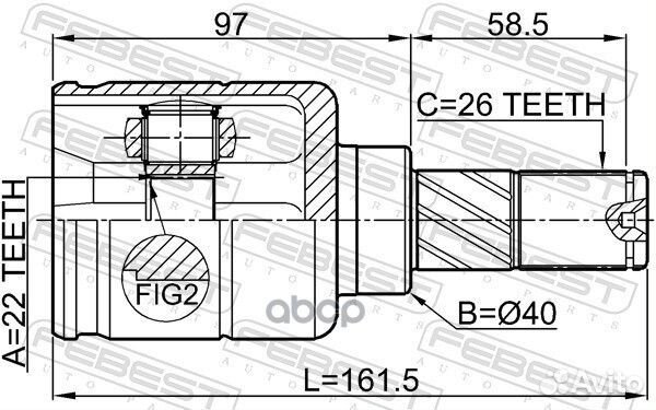 Шрус внутренний 22x40x26 0211-E11MT16 Febest